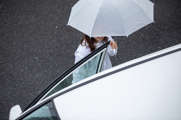 車にやっかいな濡れた傘はどうしている？